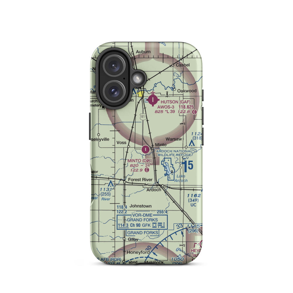 Minto Municipal Airport (D06) VFR Sectional  Tough iPhone Case iPhone 16 model shown
