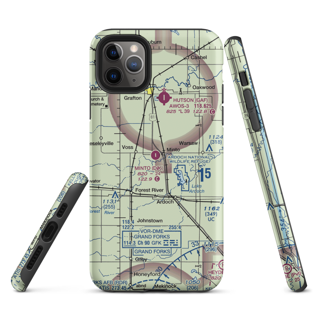Minto Municipal Airport (D06) VFR Sectional  Tough iPhone Case iPhone 11 Pro Max model shown