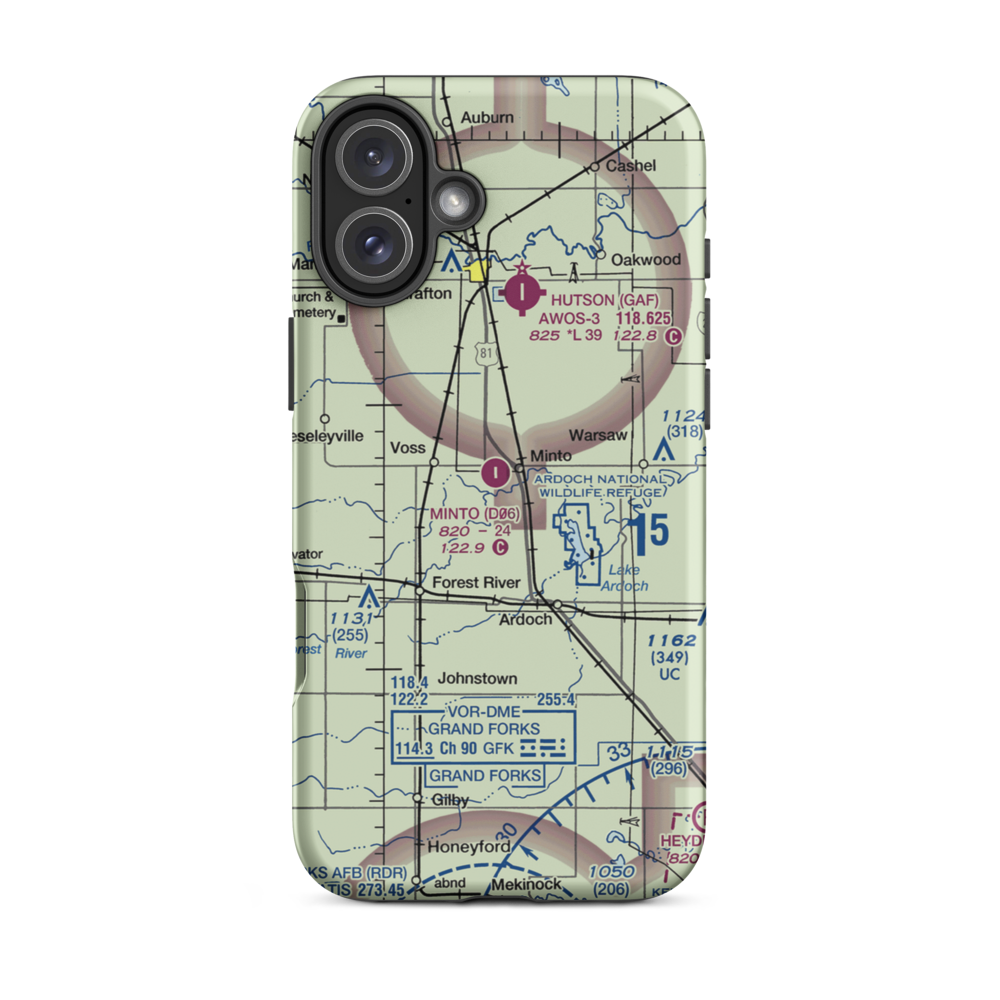 Minto Municipal Airport (D06) VFR Sectional  Tough iPhone Case iPhone 16 Plus model shown