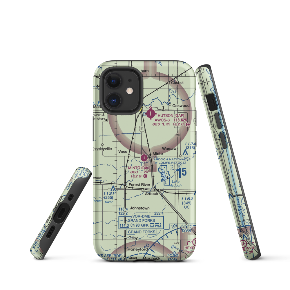 Minto Municipal Airport (D06) VFR Sectional  Tough iPhone Case iPhone 12 mini model shown
