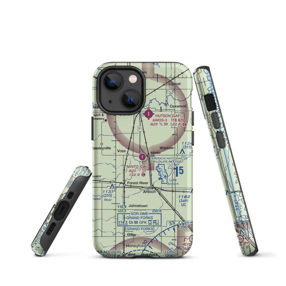 Minto Municipal Airport (D06) VFR Sectional  Tough iPhone Case iPhone 13 mini model shown