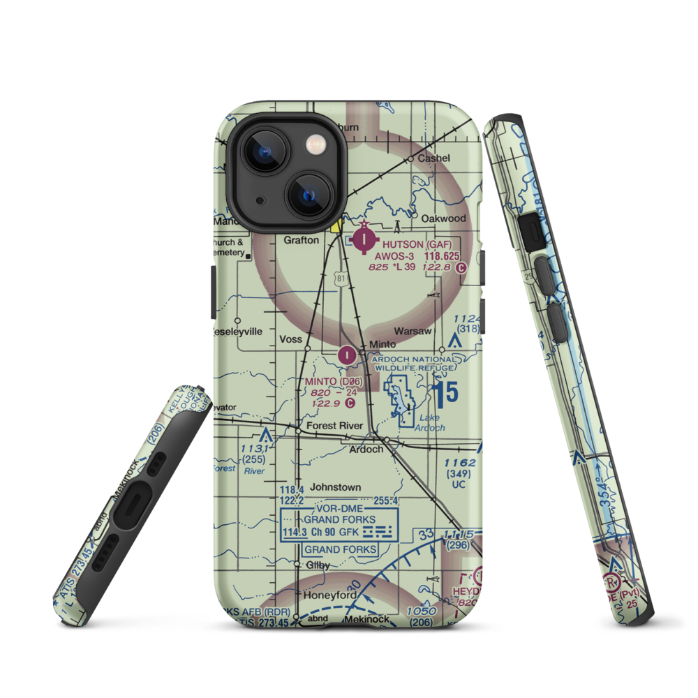 Minto Municipal Airport (D06) VFR Sectional  Tough iPhone Case iPhone 13 model shown