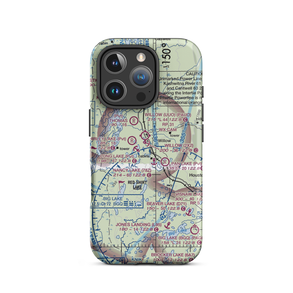 Minuteman Lake Seaplane Base (MFN) VFR Sectional  Tough iPhone Case iPhone 16 Pro model shown
