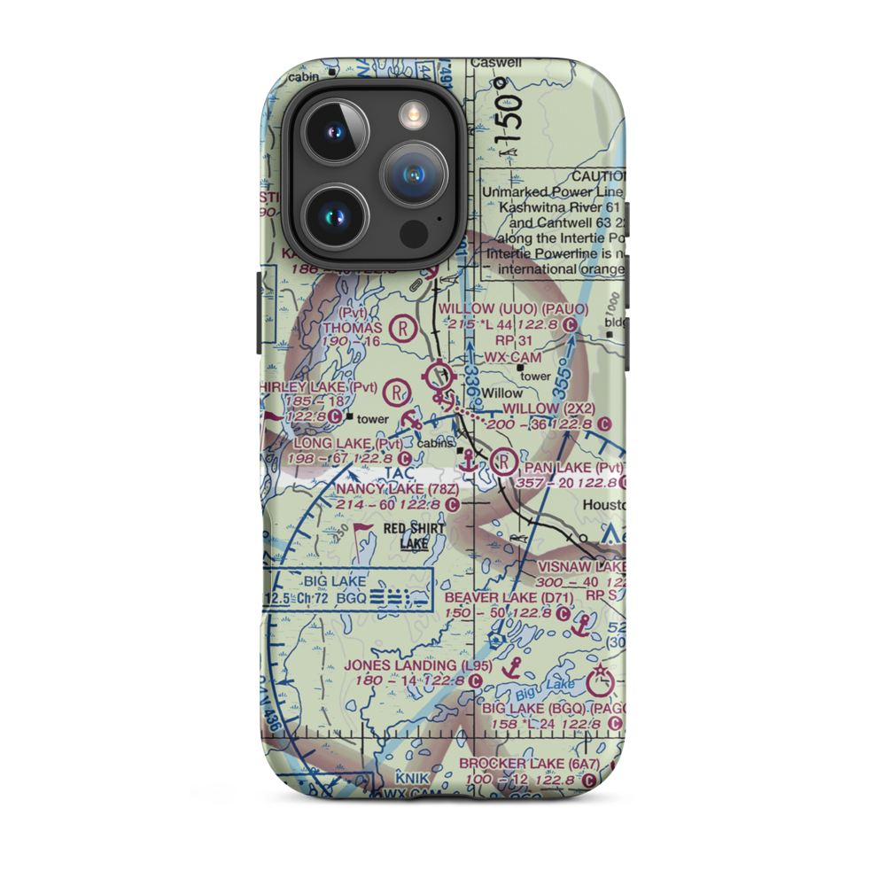 Minuteman Lake Seaplane Base (MFN) VFR Sectional  Tough iPhone Case iPhone 16 Pro Max model shown