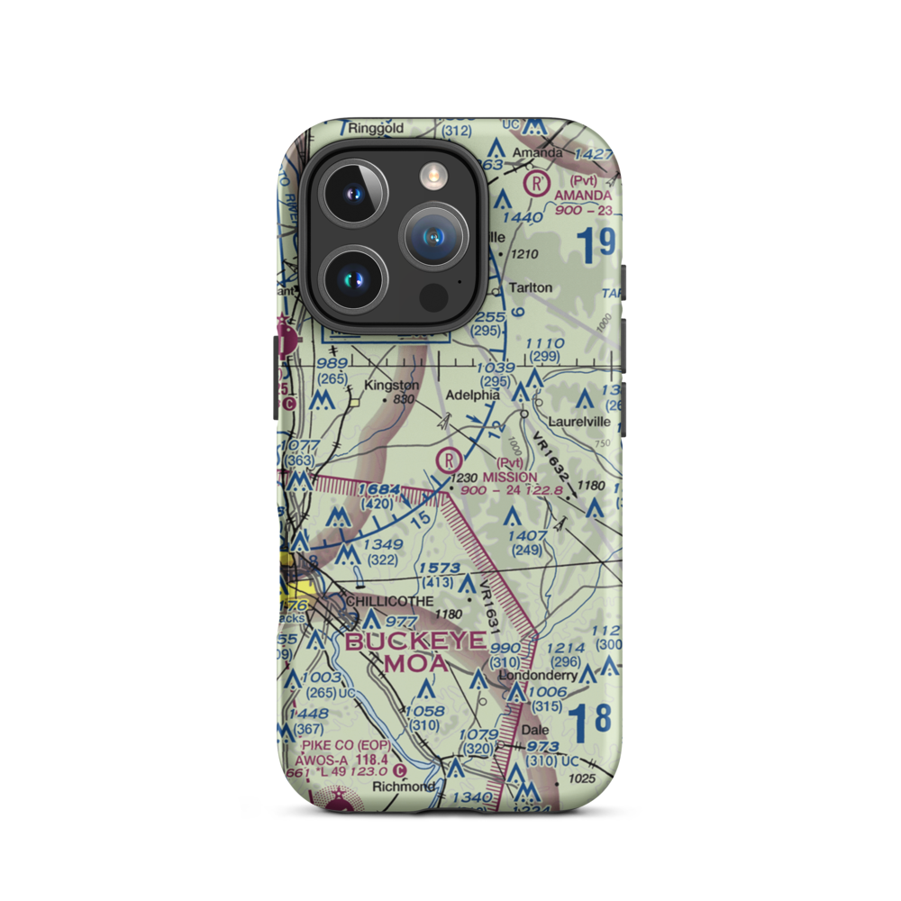 Mission Field (OH35) VFR Sectional  Tough iPhone Case iPhone 16 Pro model shown