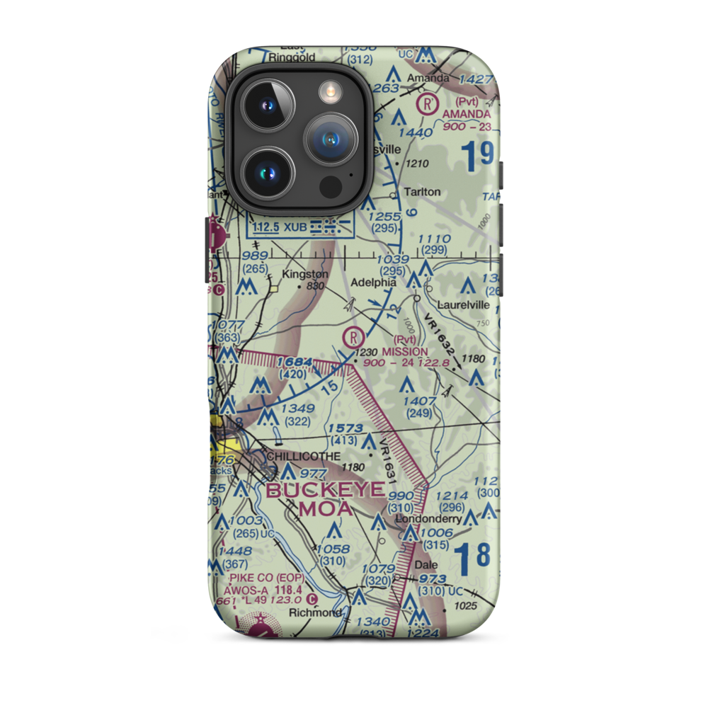 Mission Field (OH35) VFR Sectional  Tough iPhone Case iPhone 16 Pro Max model shown