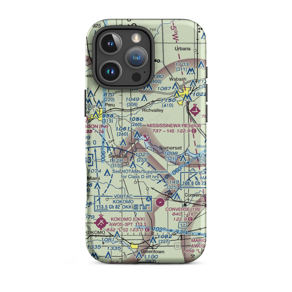 Mississinewa Reservoir Landing Area Seaplane Base (43I) VFR Sectional  Tough iPhone Case iPhone 16 Pro Max model shown