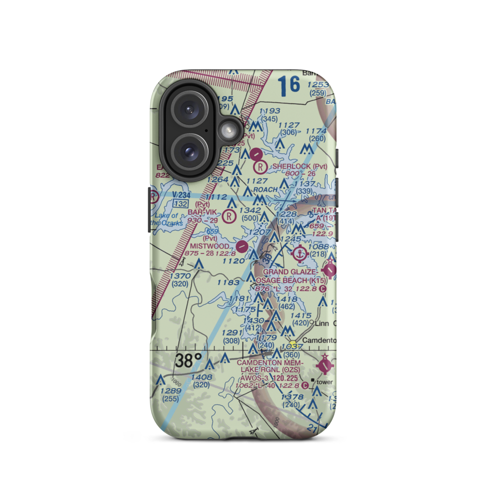 Mistwood Airport (24MO) VFR Sectional  Tough iPhone Case iPhone 16 model shown
