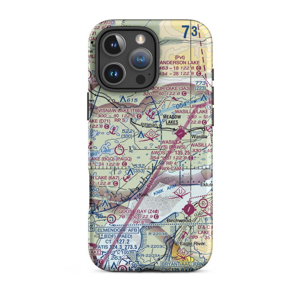 Misty Lake Seaplane Base (AA11) VFR Sectional  Tough iPhone Case iPhone 16 Pro Max model shown