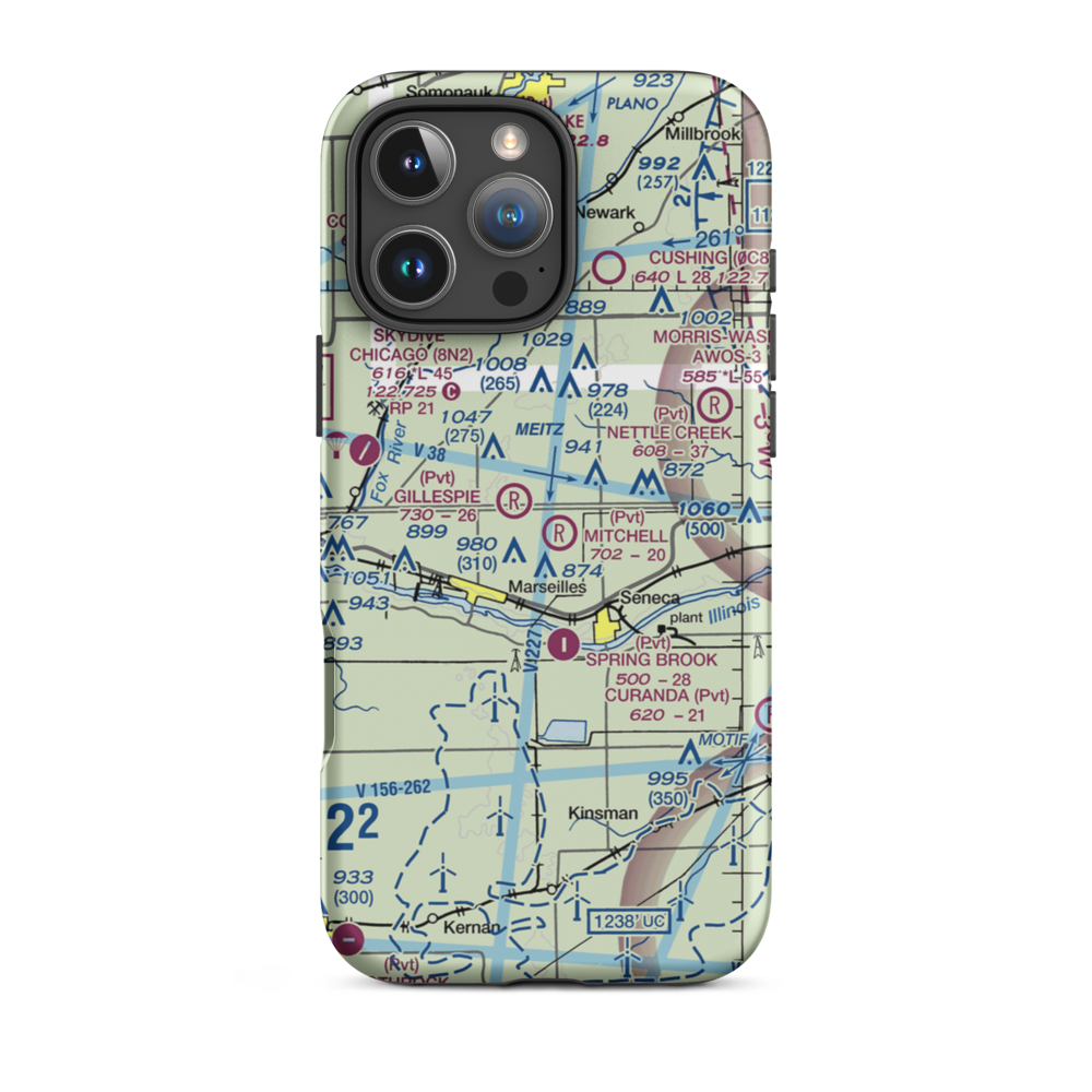Mitchell RLA Restricted Landing Area (67IL) VFR Sectional  Tough iPhone Case iPhone 16 Pro Max model shown