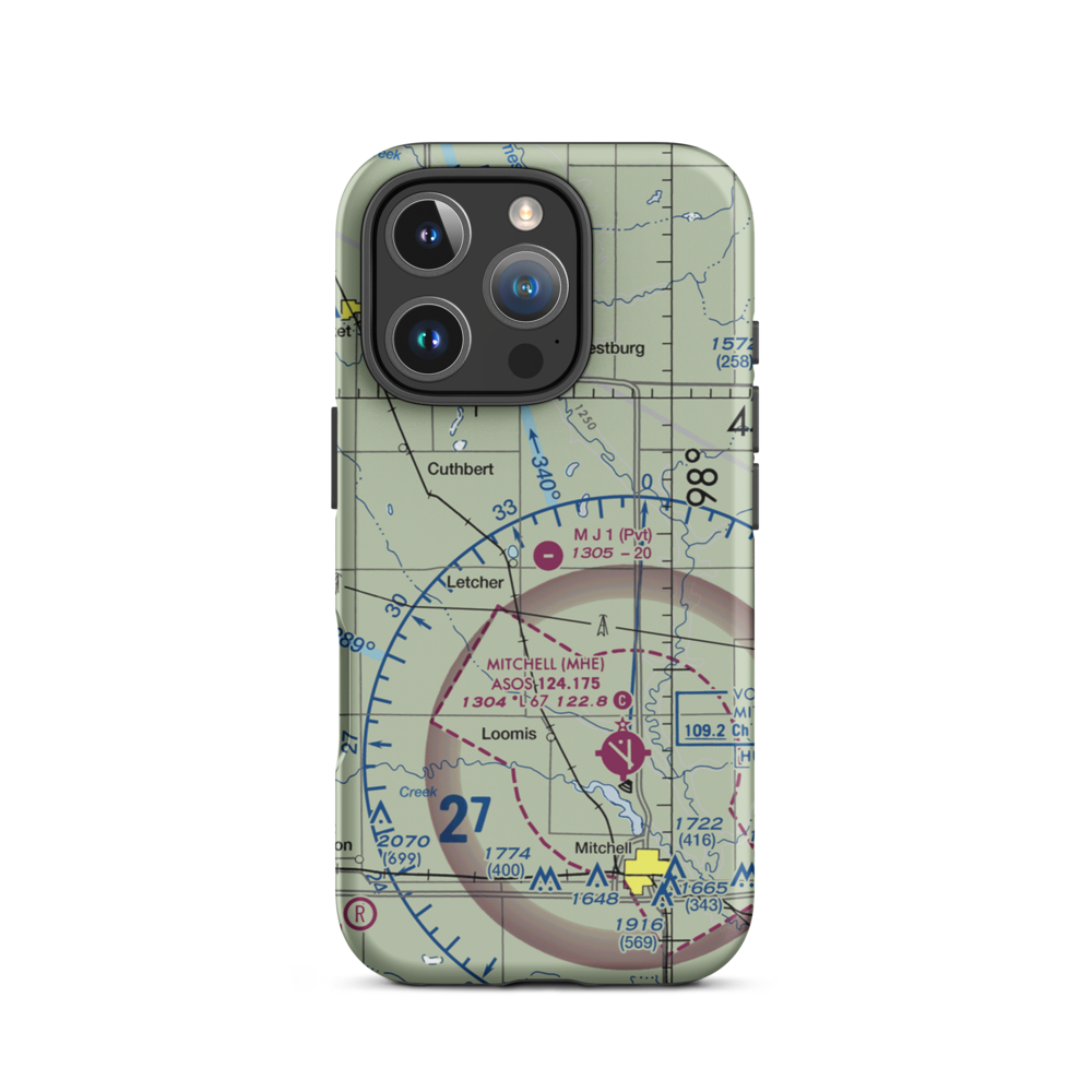 Mj Aviation I Airport (SD01) VFR Sectional  Tough iPhone Case iPhone 16 Pro model shown
