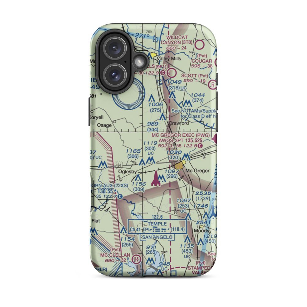 Mockingbird Hill Airport (TE84) VFR Sectional  Tough iPhone Case iPhone 16 Plus model shown