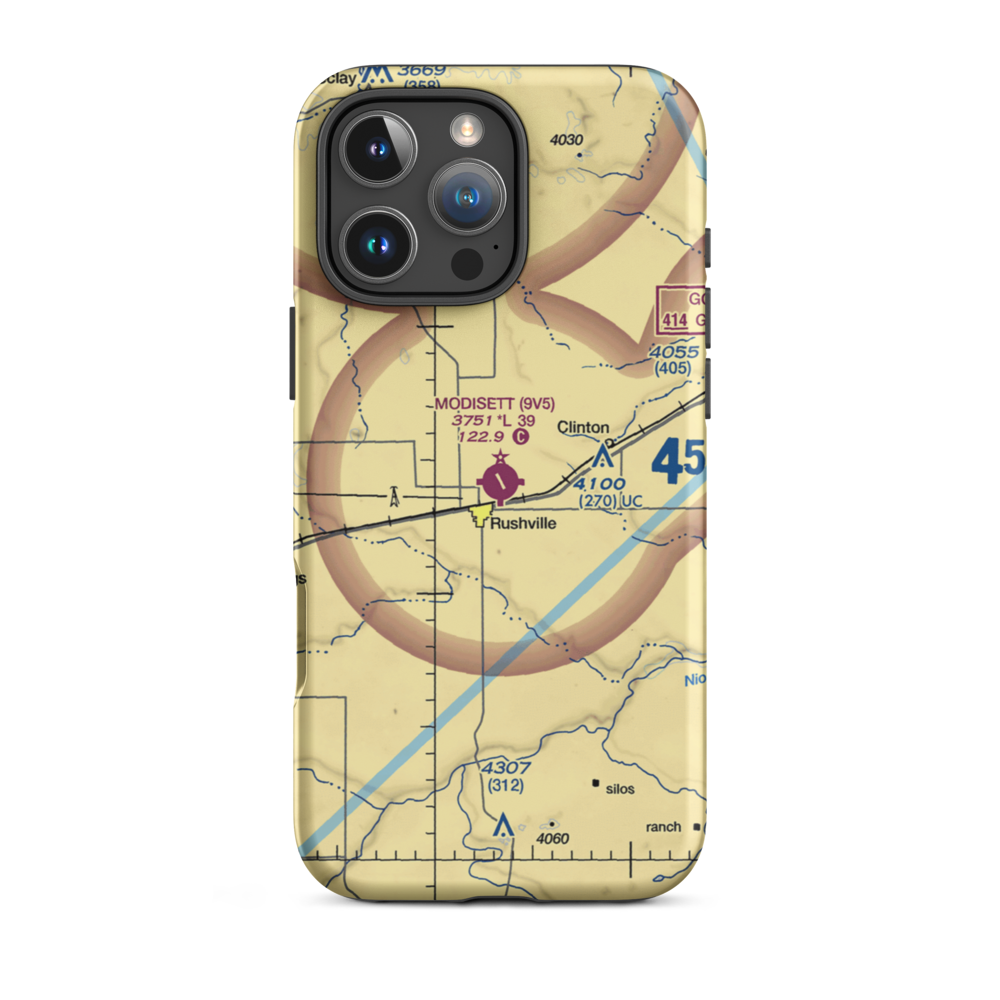 Modisett Airport (9V5) VFR Sectional  Tough iPhone Case iPhone 16 Pro Max model shown
