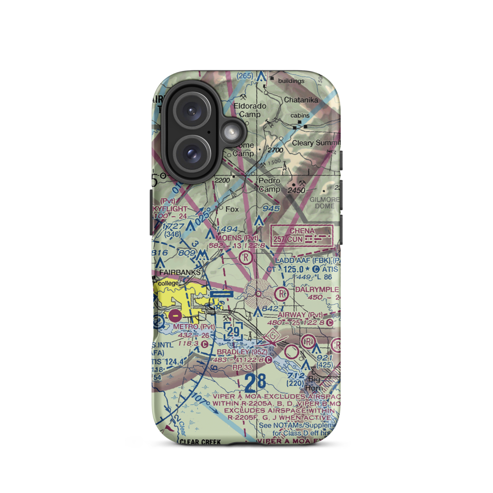 Moen's Ranch Airport (AK52) VFR Sectional  Tough iPhone Case iPhone 16 model shown
