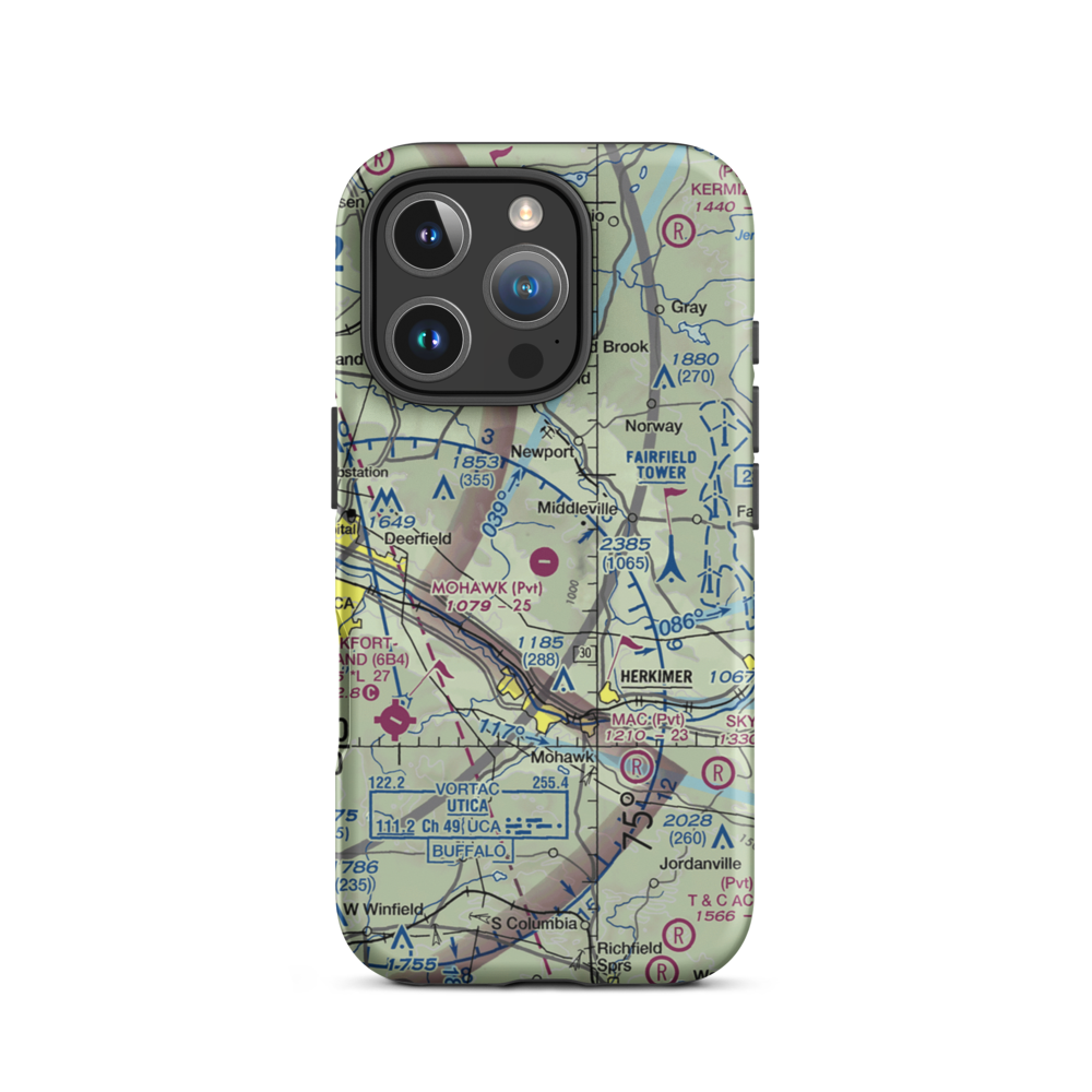 Mohawk Air Park (27NK) VFR Sectional  Tough iPhone Case iPhone 16 Pro model shown