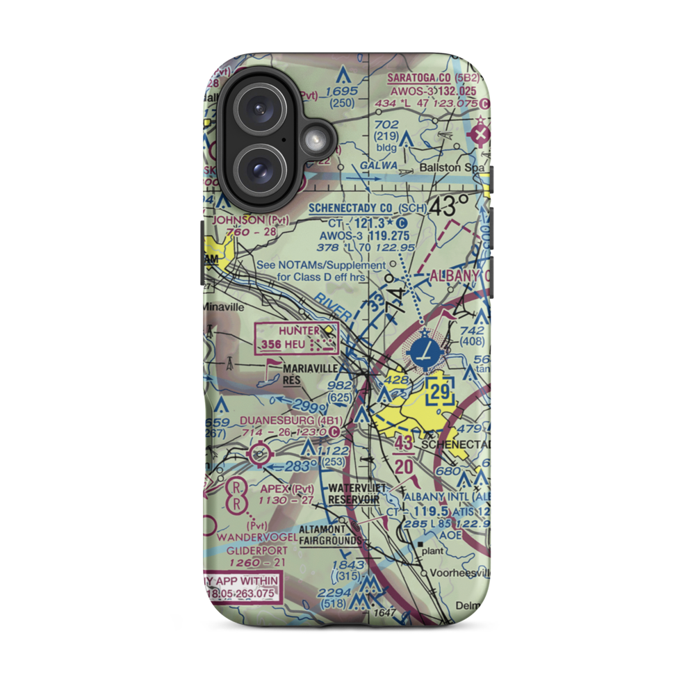 Mohawk Valley Airport (K13) VFR Sectional  Tough iPhone Case iPhone 16 Plus model shown