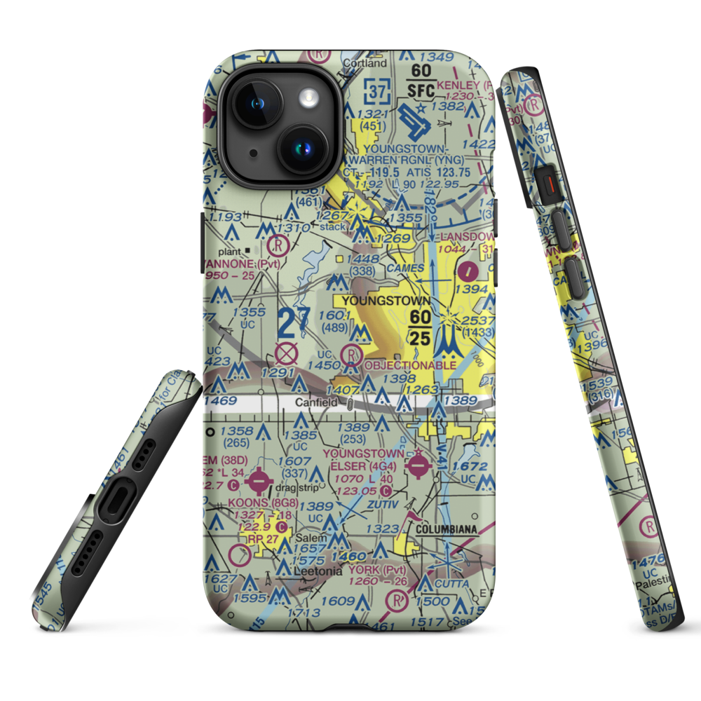 Mollica Airport (OI81) VFR Sectional  Tough iPhone Case iPhone 15 Plus model shown