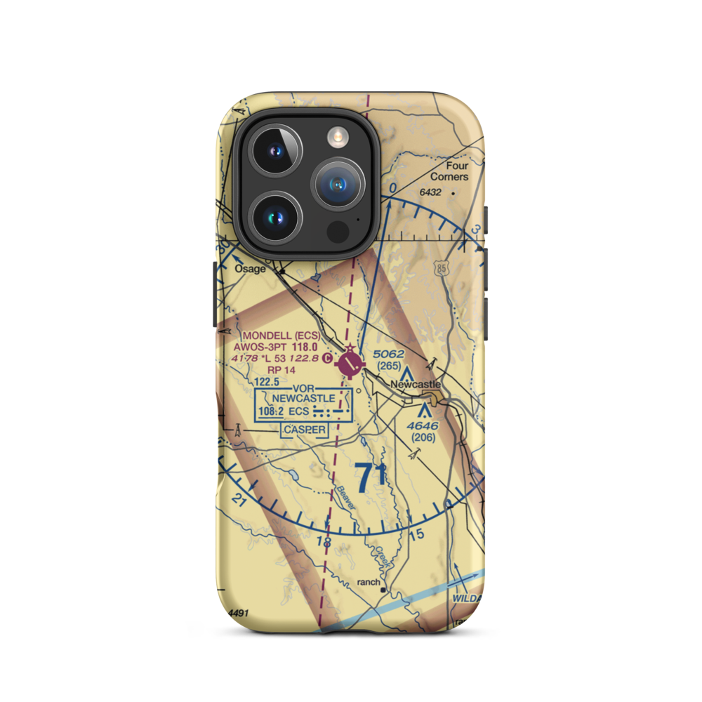 Mondell Field (ECS) VFR Sectional  Tough iPhone Case iPhone 16 Pro model shown