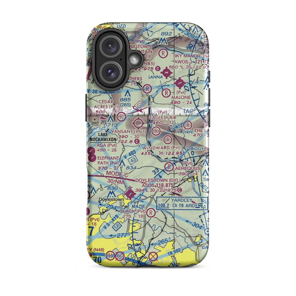Monesmith Airport (PA05) VFR Sectional  Tough iPhone Case iPhone 16 Plus model shown