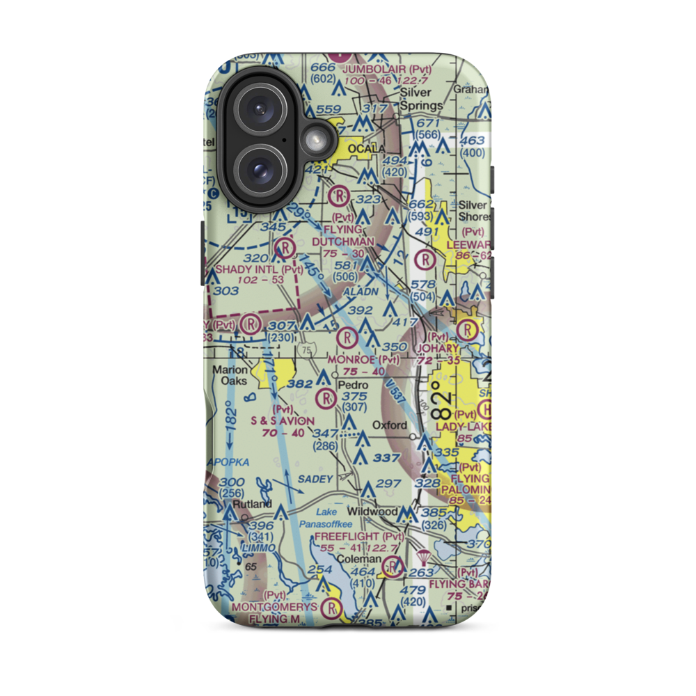 Monroe Airpark (2FA2) VFR Sectional  Tough iPhone Case iPhone 16 Plus model shown
