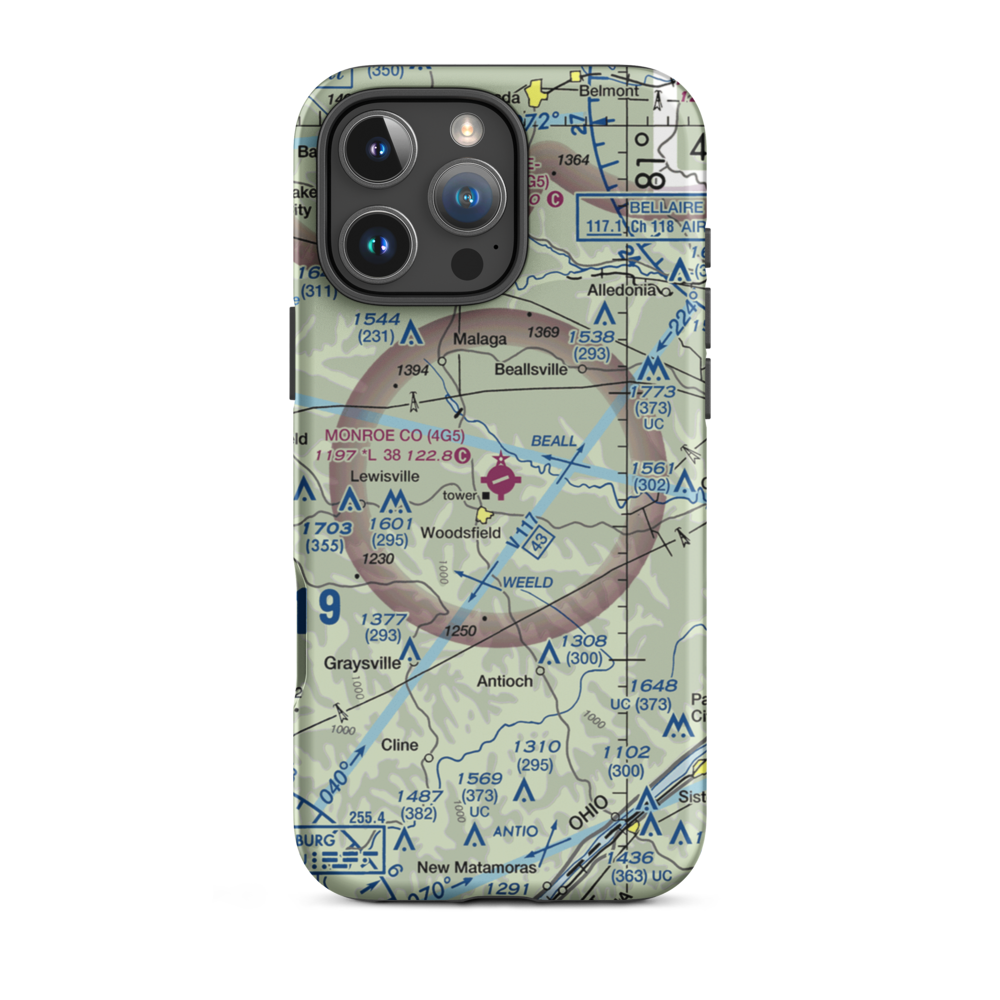Monroe County Airport (4G5) VFR Sectional  Tough iPhone Case iPhone 16 Pro Max model shown