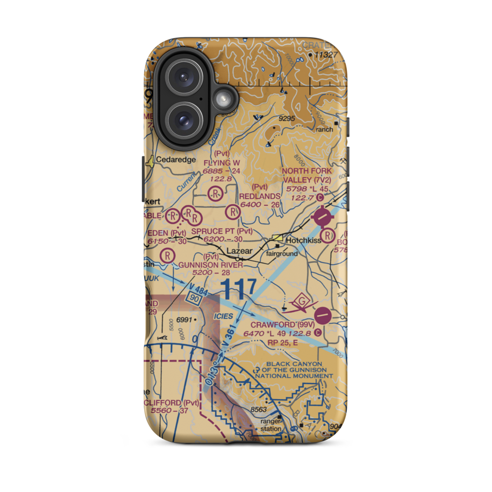 Montemadeira Ii Airport (CD97) VFR Sectional  Tough iPhone Case iPhone 16 Plus model shown