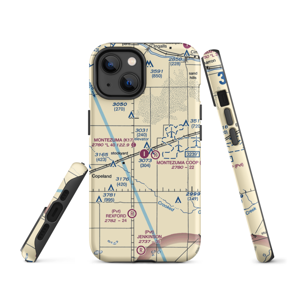 Montezuma Municipal Airport (K17) VFR Sectional  Tough iPhone Case iPhone 14 model shown