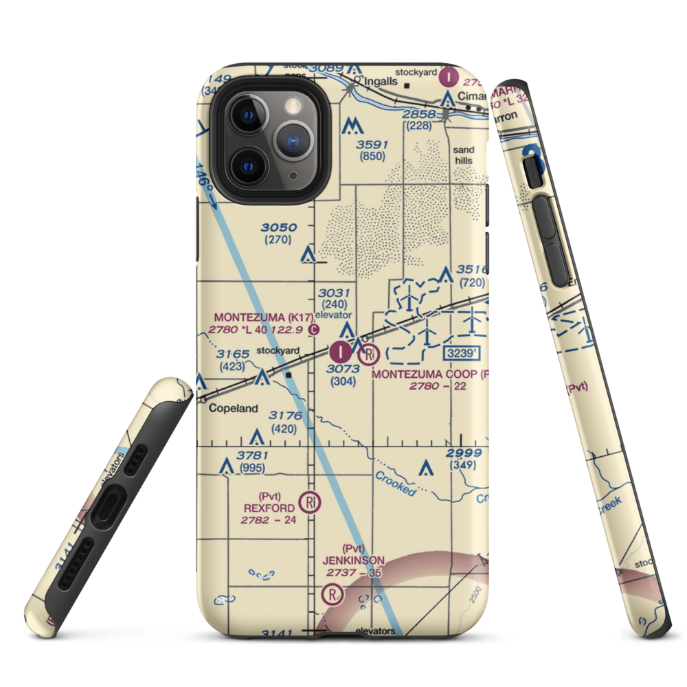 Montezuma Municipal Airport (K17) VFR Sectional  Tough iPhone Case iPhone 11 Pro Max model shown