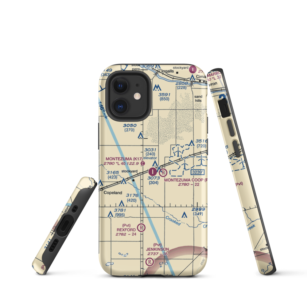 Montezuma Municipal Airport (K17) VFR Sectional  Tough iPhone Case iPhone 12 mini model shown