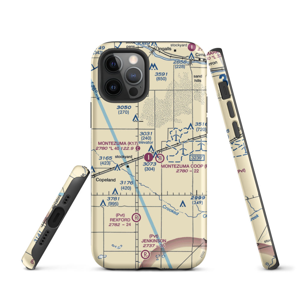 Montezuma Municipal Airport (K17) VFR Sectional  Tough iPhone Case iPhone 12 Pro model shown