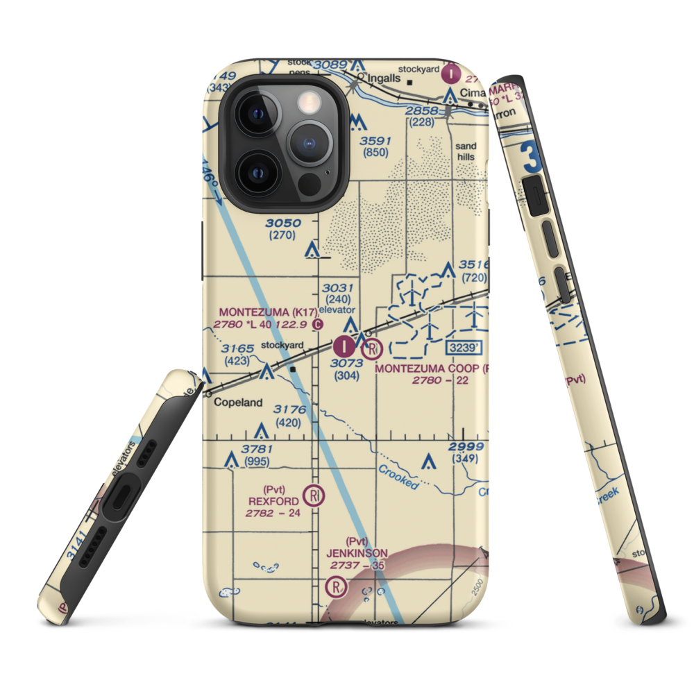 Montezuma Municipal Airport (K17) VFR Sectional  Tough iPhone Case iPhone 12 Pro Max model shown