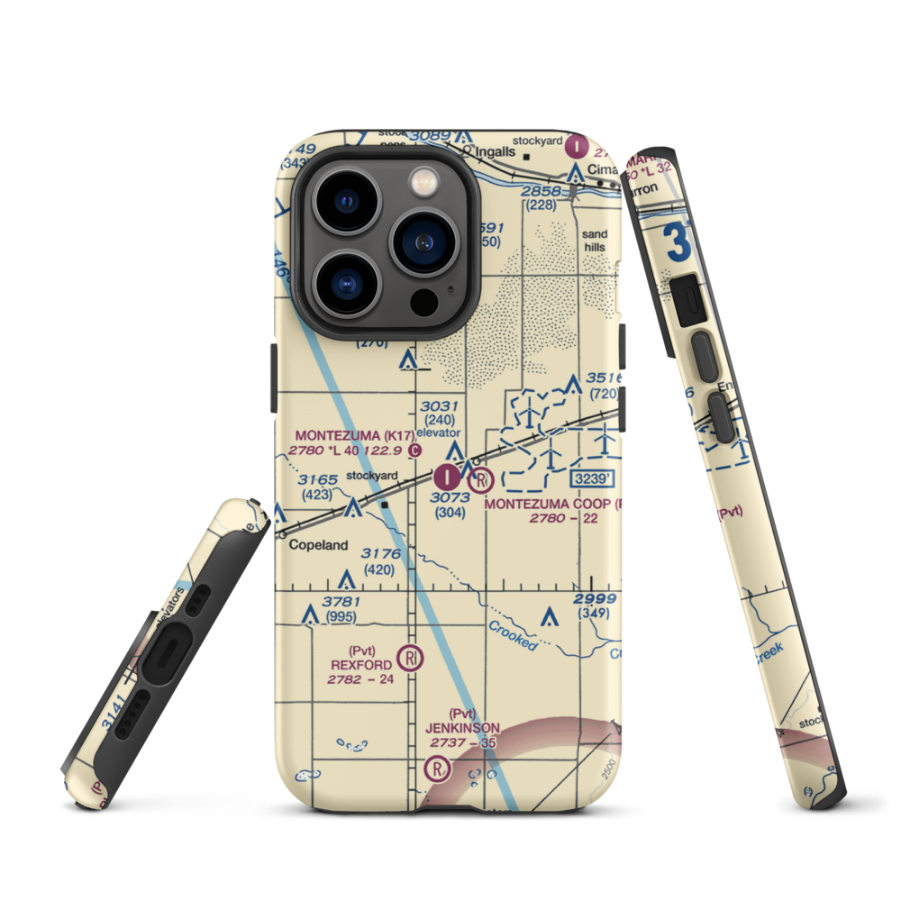 Montezuma Municipal Airport (K17) VFR Sectional  Tough iPhone Case iPhone 13 Pro model shown