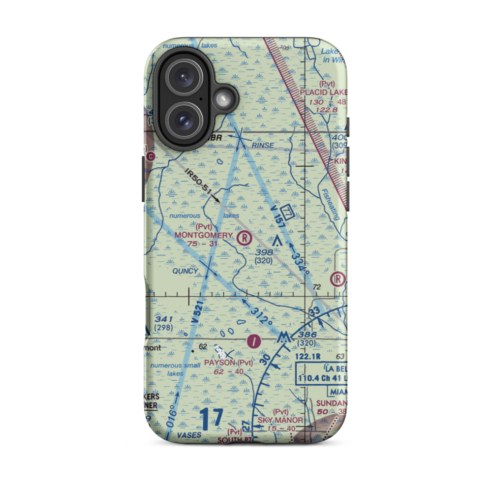 Montgomery Ranch Airport (FA64) VFR Sectional  Tough iPhone Case iPhone 16 Plus model shown