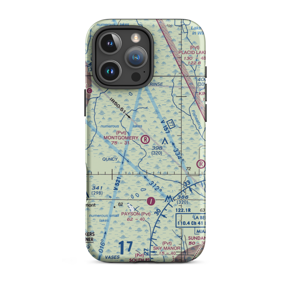 Montgomery Ranch Airport (FA64) VFR Sectional  Tough iPhone Case iPhone 16 Pro Max model shown