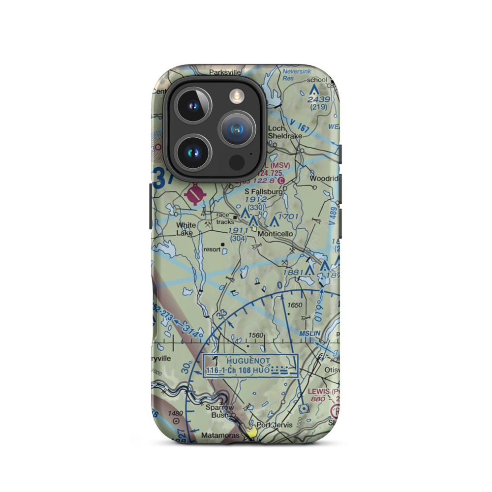 Monticello Airport (N37) VFR Sectional  Tough iPhone Case iPhone 16 Pro model shown