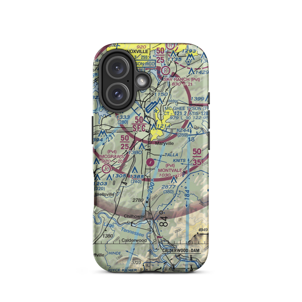 Montvale Airpark (TN87) VFR Sectional  Tough iPhone Case iPhone 16 model shown