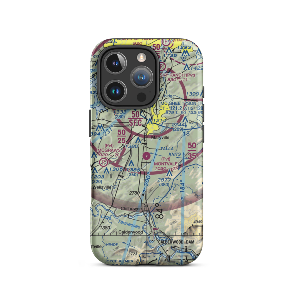 Montvale Airpark (TN87) VFR Sectional  Tough iPhone Case iPhone 16 Pro model shown