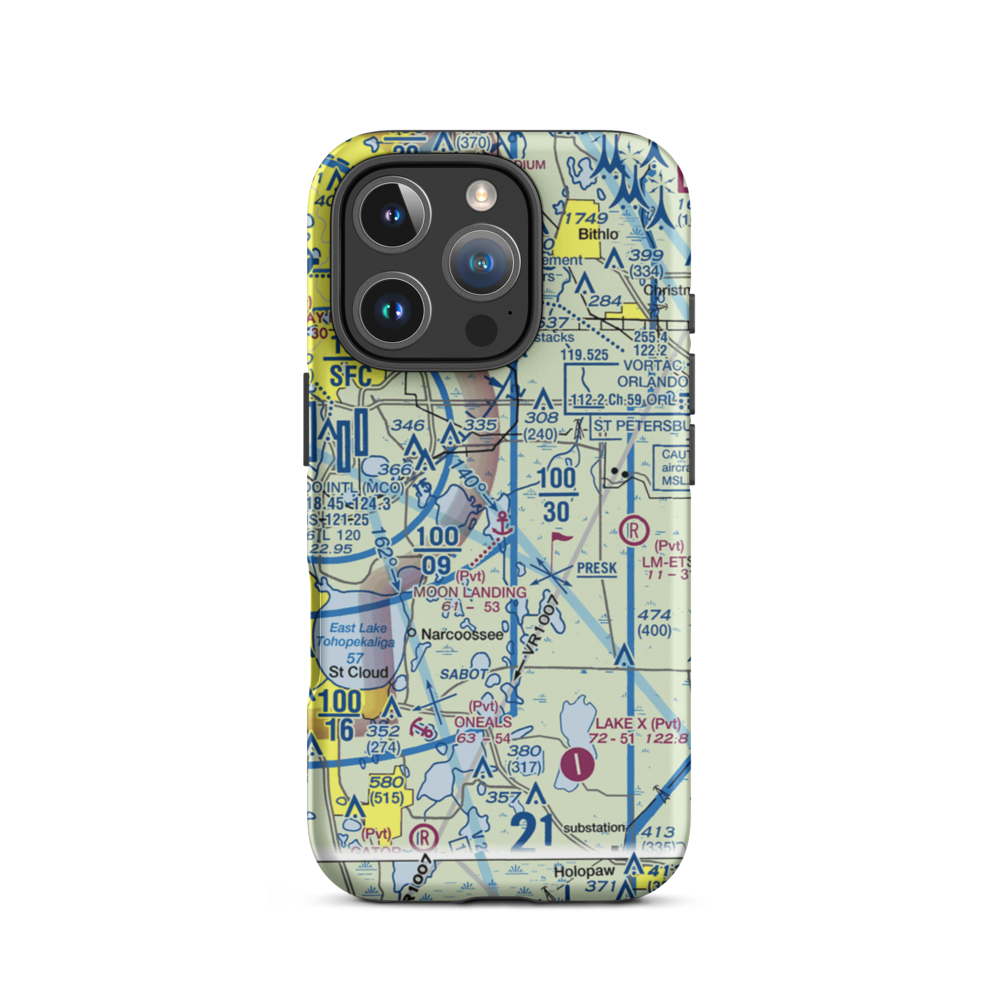 Moon Landing Seaplane Base (FD21) VFR Sectional  Tough iPhone Case iPhone 16 Pro model shown