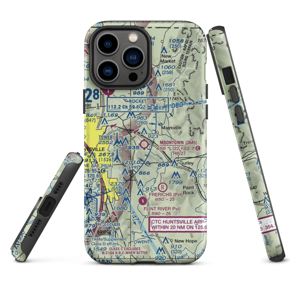 Moontown Airport (3M5) VFR Sectional  Tough iPhone Case iPhone 13 Pro Max model shown