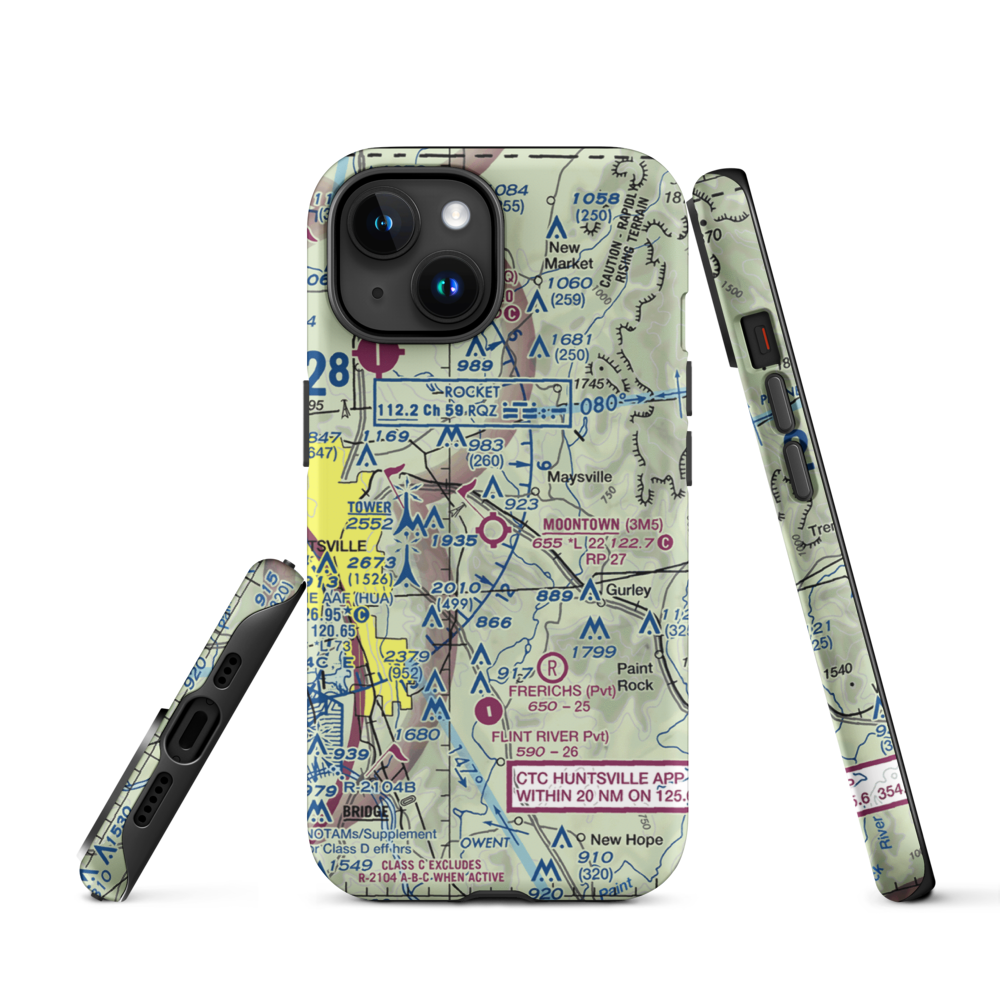 Moontown Airport (3M5) VFR Sectional  Tough iPhone Case iPhone 15 model shown