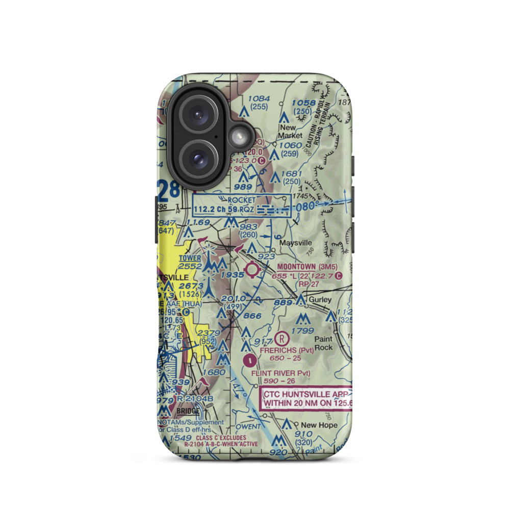 Moontown Airport (3M5) VFR Sectional  Tough iPhone Case iPhone 16 model shown