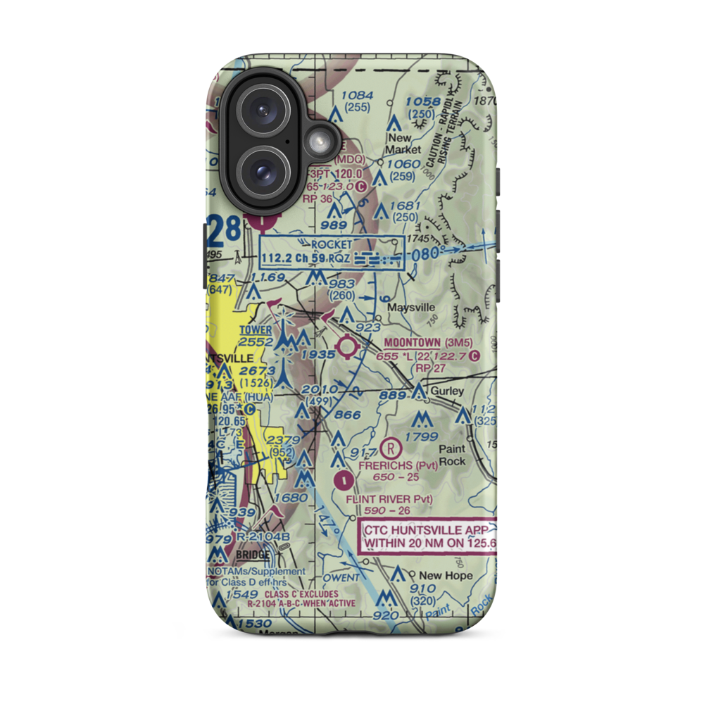 Moontown Airport (3M5) VFR Sectional  Tough iPhone Case iPhone 16 Plus model shown