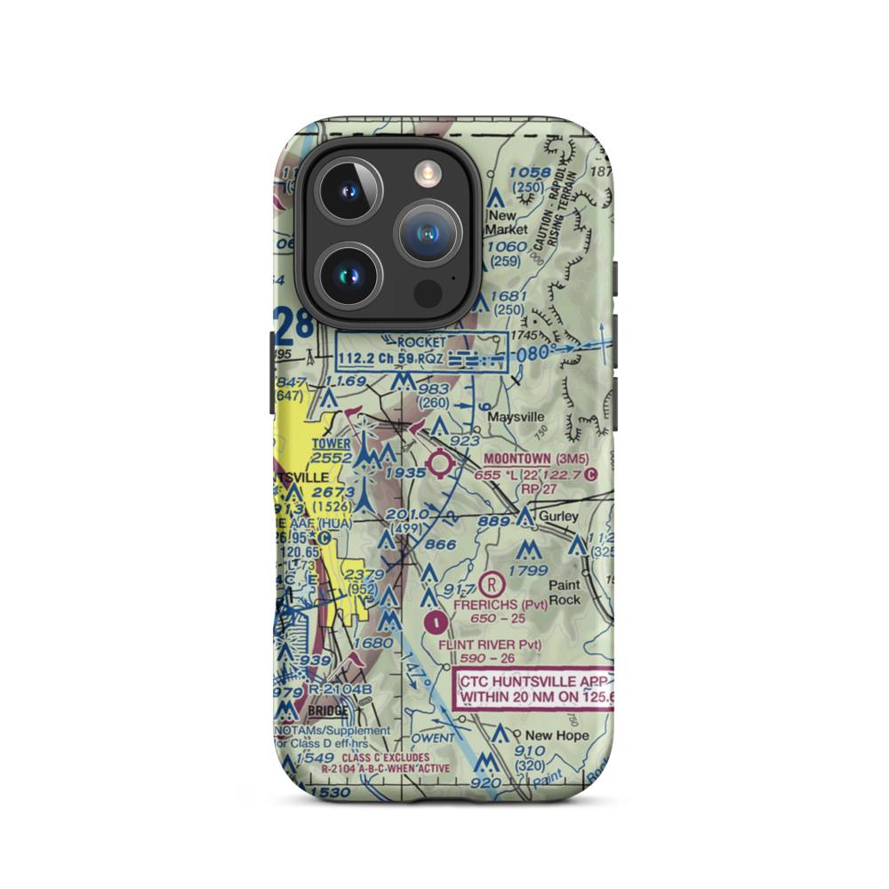 Moontown Airport (3M5) VFR Sectional  Tough iPhone Case iPhone 16 Pro model shown