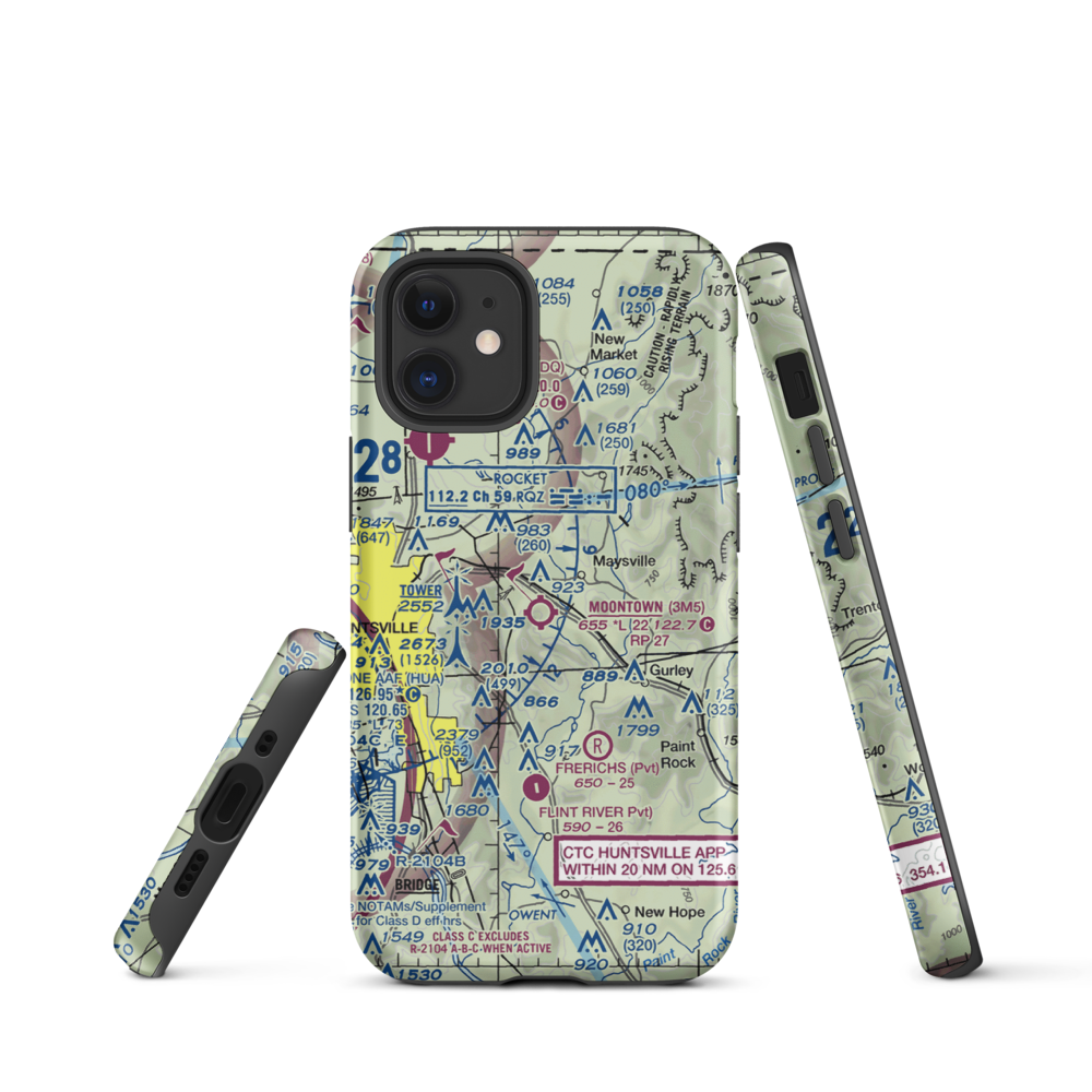 Moontown Airport (3M5) VFR Sectional  Tough iPhone Case iPhone 12 mini model shown