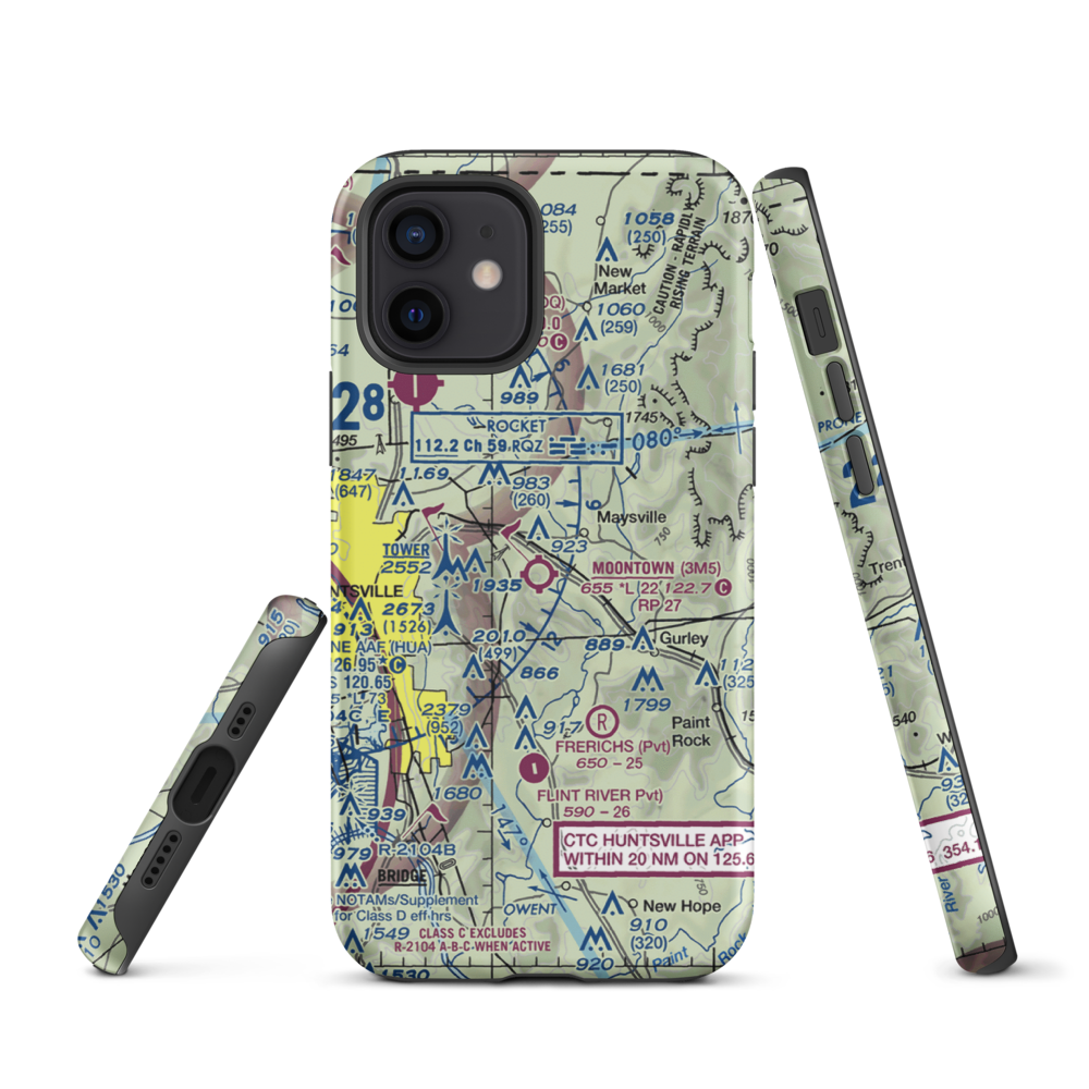 Moontown Airport (3M5) VFR Sectional  Tough iPhone Case iPhone 12 model shown