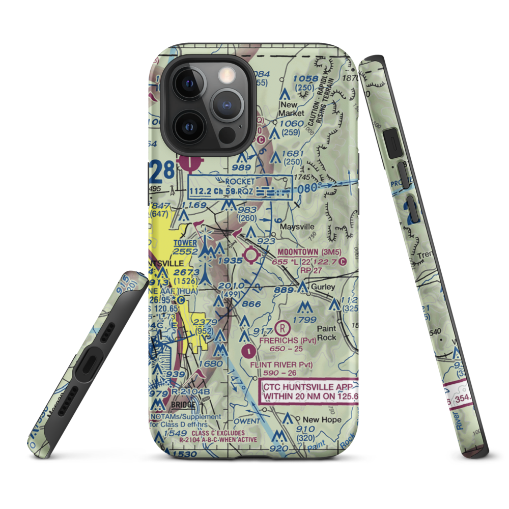 Moontown Airport (3M5) VFR Sectional  Tough iPhone Case iPhone 12 Pro Max model shown