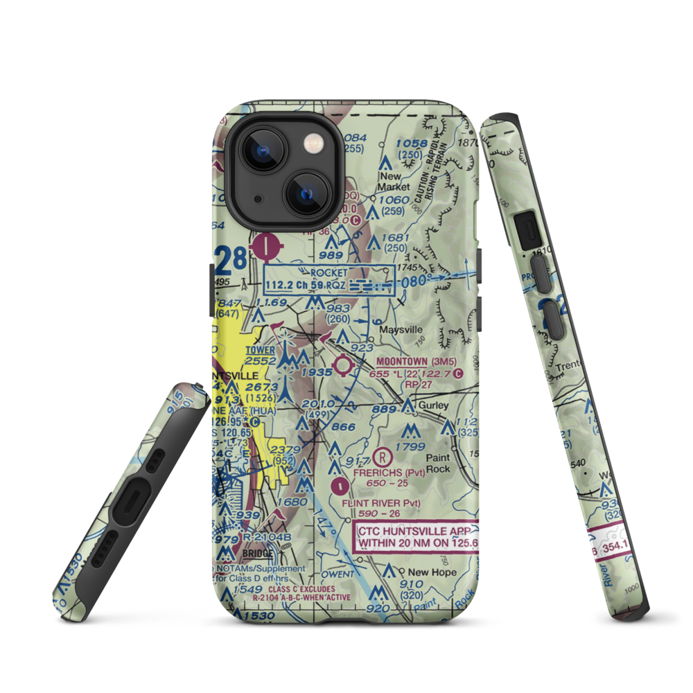 Moontown Airport (3M5) VFR Sectional  Tough iPhone Case iPhone 13 model shown