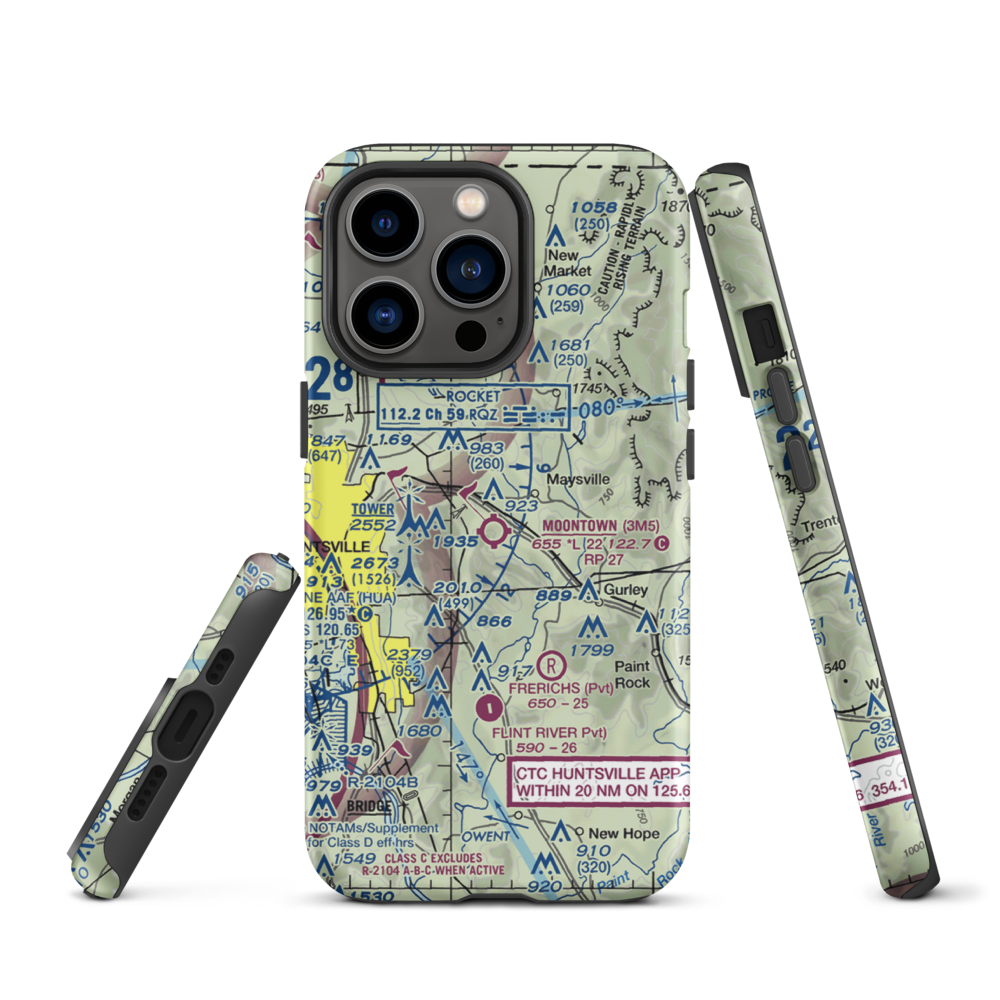 Moontown Airport (3M5) VFR Sectional  Tough iPhone Case iPhone 13 Pro model shown