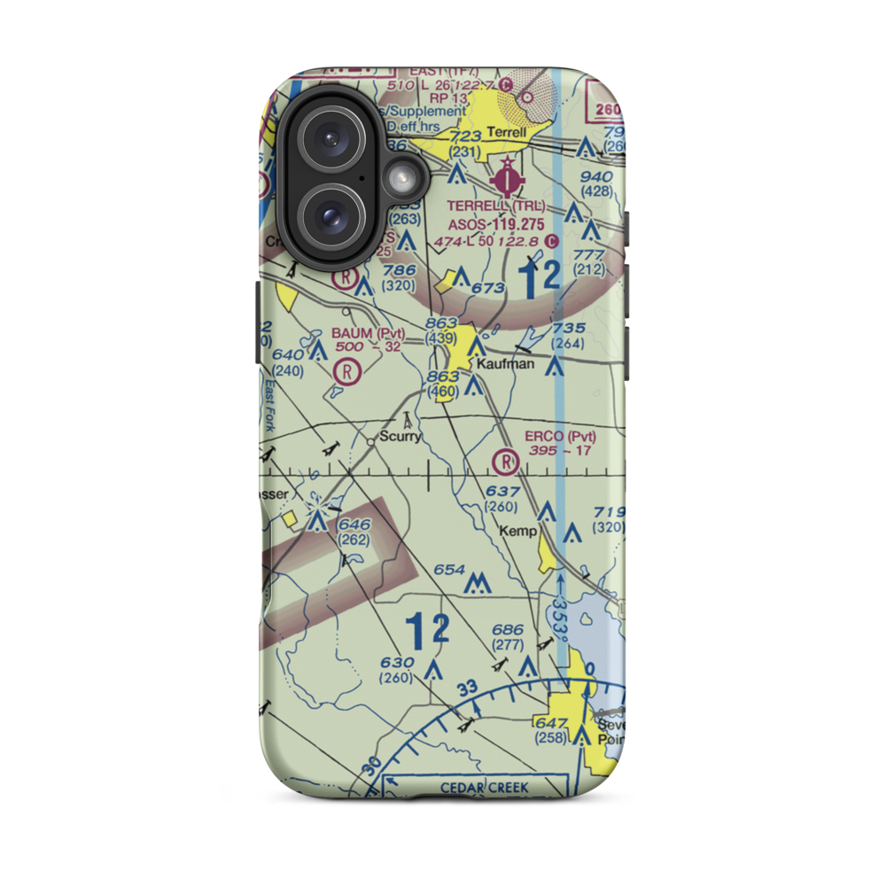 Moore Airport (8TS6) VFR Sectional  Tough iPhone Case iPhone 16 Plus model shown