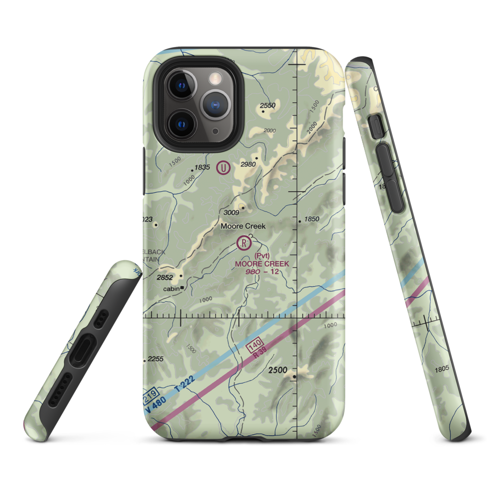 Moore Creek Airport (99AK) VFR Sectional  Tough iPhone Case iPhone 11 Pro model shown